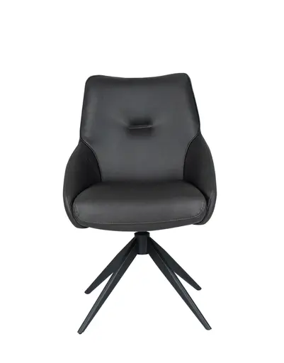 Stuhl MANON - drehbar, Stoff, Schwarz