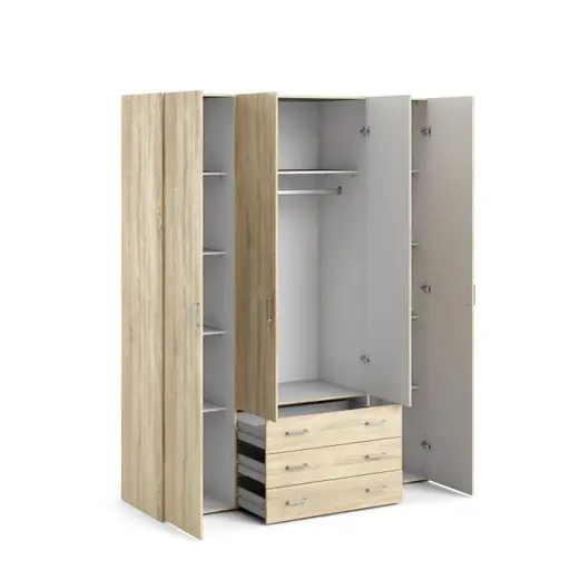 Drehtürenschrank- B ca. 154 cm, Eiche Dekor