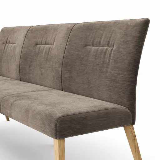 Bank Nashville - Breite ca. 200 cm, Stoff, Dunkelbraun