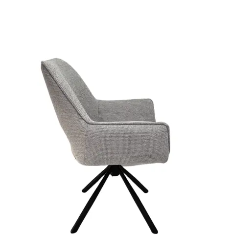 Armlehnstuhl MARESA - drehbar, Stoff, Silberfarben