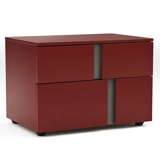 Nachttisch Loretto - Lack matt, Bordeaux
