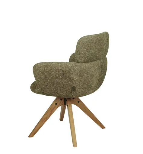 Armlehnstuhl MANJA - drehbar, Stoff, Braun