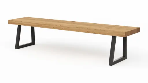 Holzbank Clifton - Breite ca. 200cm, Zerreiche massiv, natur