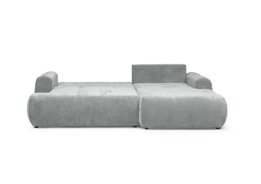 Ecksofa - 2-Sitzer mit Longchair rechts, Stoff, Aqua