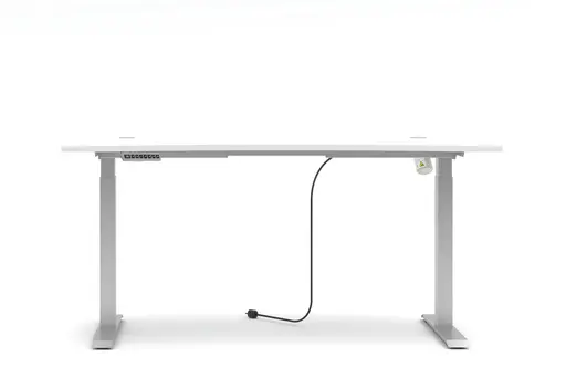 Schreibtisch - höhenverstellbar, LB ca. 160x77 cm, Weiß, Silberfarben