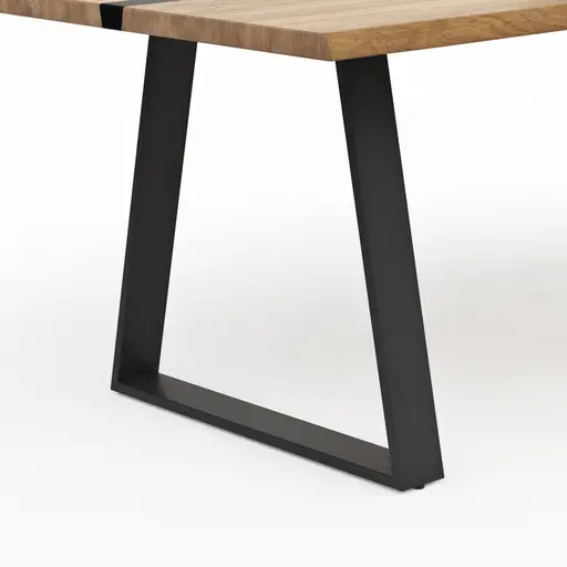 Esstisch Kima - LB ca. 220x100 cm, Wildeiche massiv mit Epoxid-Harz