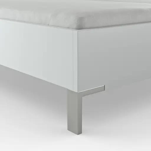 Bett Viana - Liegefläche ca. 200x200 cm, Holzwerkstoff Weiß, Kunstleder Anthrazit