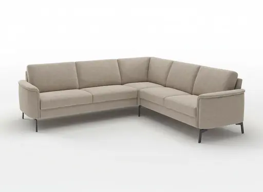 Ecksofa - 3-Sitzer mit Ecke rechts, Stoff, Sand