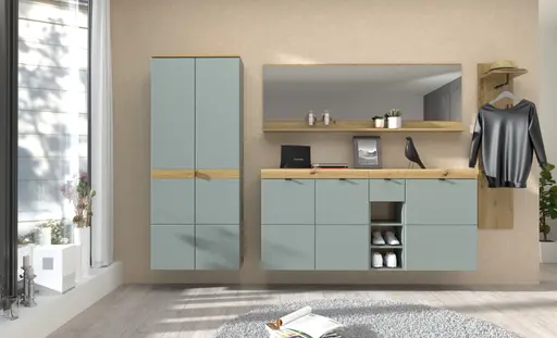 Regal - B ca. 30 cm, Schilfgrün, Artisan Eiche Nachbildung