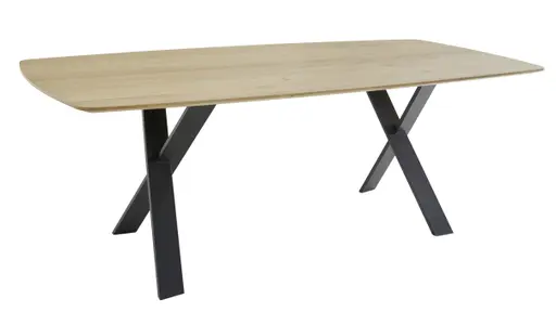 Esstisch Cinque Passi - Bootsform, LB ca. 220x95cm,  Asteiche massiv bianco