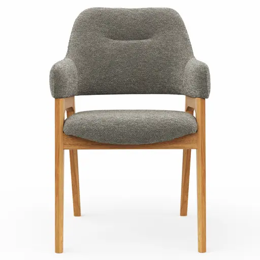 Armlehnstuhl Flore 1 - Stoff, Steingrau