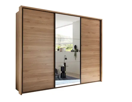 Schwebetürenschrank- B ca. 280 cm, Eiche Dekor