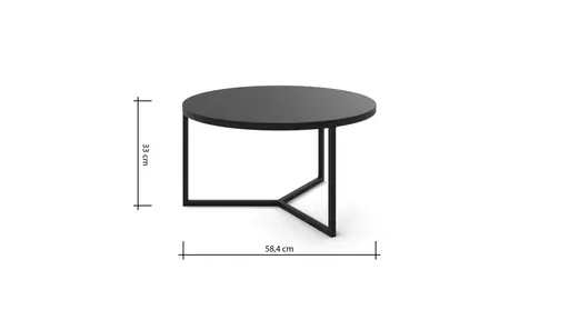 Couchtisch Joan 4 - LBH ca. 58x58x33 cm, Metall, Schwarz