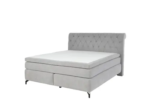 Boxspringbett JOLIN MIX- Liegefläche ca. 180x200 cm, Stoff Grau