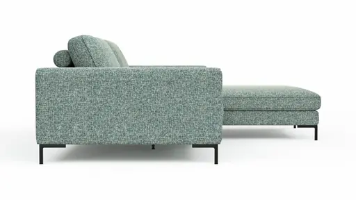Ecksofa Solano - 1,75-Sitzer mit Longchair Rechts, Stoff, Hellblau