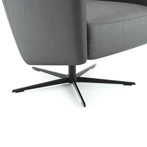 Relaxsessel Rufus - inkl. Relaxfunktion, Leder, Anthrazit