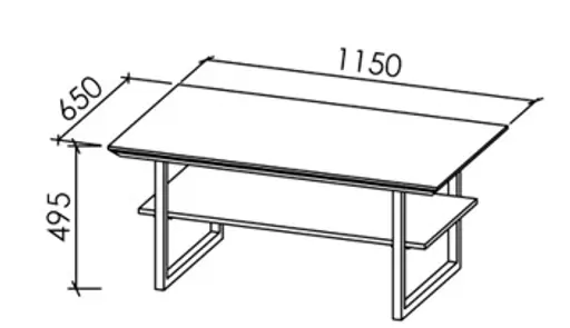 Couchtisch - LB ca. 115x65 cm, Eiche bianco teilmassiv geölt, Schweizer Kante, Kreidefarben