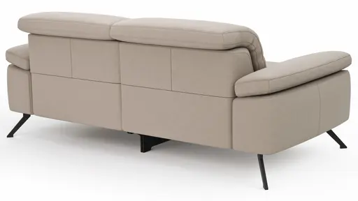 Sofa Rafaela 2.0 - 2,5-Sitzer inkl. 1x Relaxfunktion und Kopfteile verstellbar, Leder, Champagner