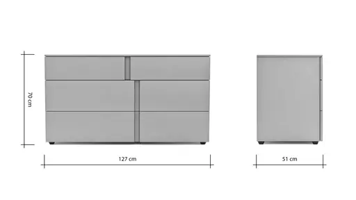 Kommode Loretto - BHT ca. 127x70x51 cm, Lack matt, Weiß