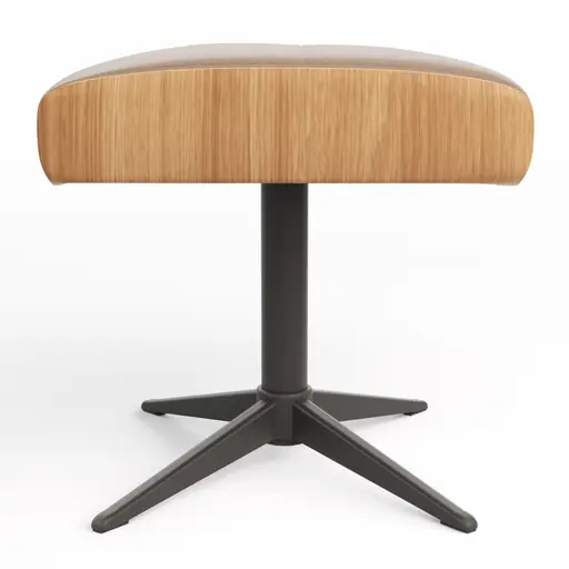 Hocker Amila - Größe M, Leder, Rauchbraun