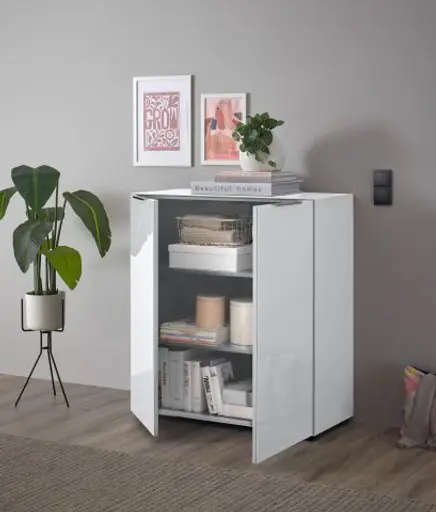 Kommode - B ca. 90 cm, Weiß