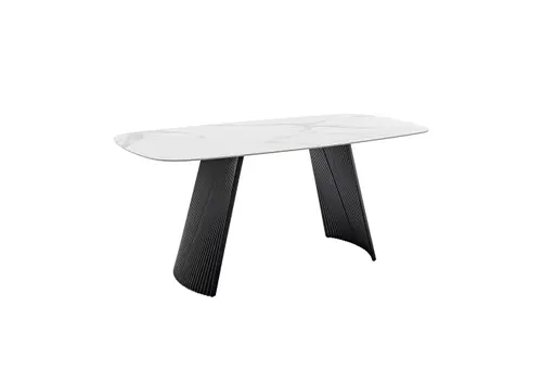 Esstisch - LB ca. 180x90 cm, Keramik, Weiß