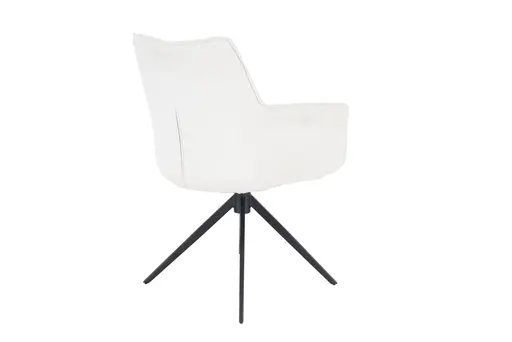 Armlehnstuhl MAIKE - drehbar, Stoff, Weiß