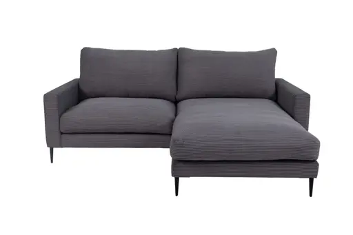 Ecksofa - 1,5-Sitzer mit Longchair rechts, Cord, Ash