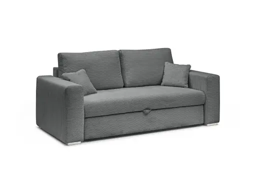 Sofa JORDEN 2 - 2,5-Sitzer inkl. Schlaffunktion mit Bettkasten, Stoff, Grau