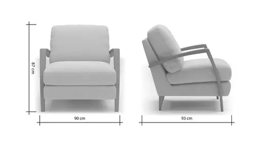 Sessel Karasu - Chic, Stoff, Creme