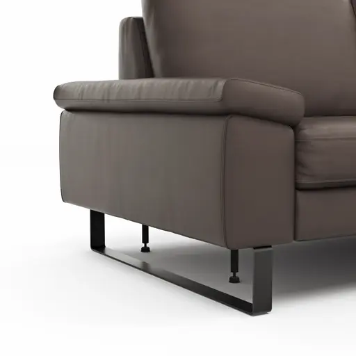 Ecksofa Enna - 3-Sitzer mit Ecke rechts inkl. motorischer Relaxfunktion, Leder, Mocca