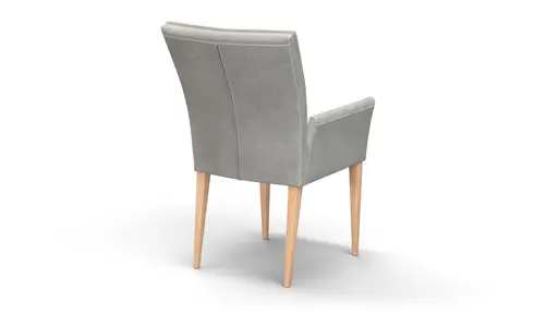 Armlehnstuhl Floriana - Stoff, Hellgrau