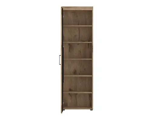 Garderobenschrank- B ca. 58 cm, Eiche Dekor, Dunkelgrau
