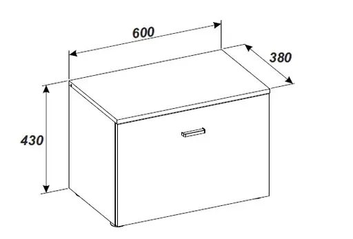 Schuhbank - B ca. 60 cm, Kaschmir, Evoke Eiche Nachbildung