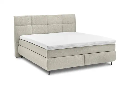  Boxspringbett ALICA- Liegefläche ca. 180x200 cm, Stoff, Graubeige