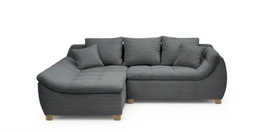 Ecksofa JAMILA - 2-Sitzer, Ecke rechts, Stoff, Anthrazit