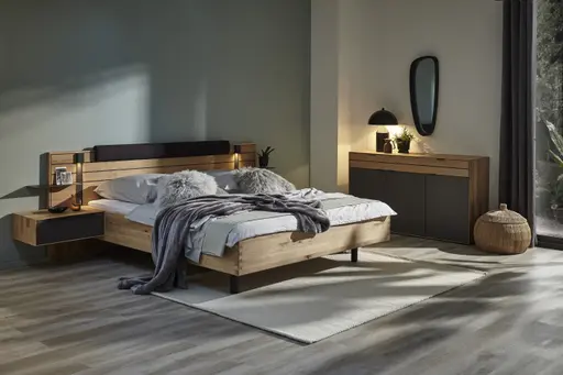 Kommode Scottsdale - Korpus Wildeiche, Front Lack Anthrazit