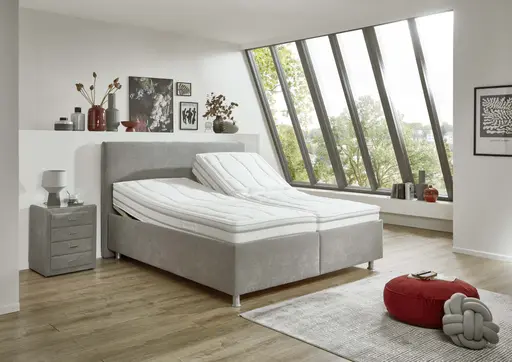 Polsterbett - Liegefläche ca. 180x200cm, Stoff, Grau