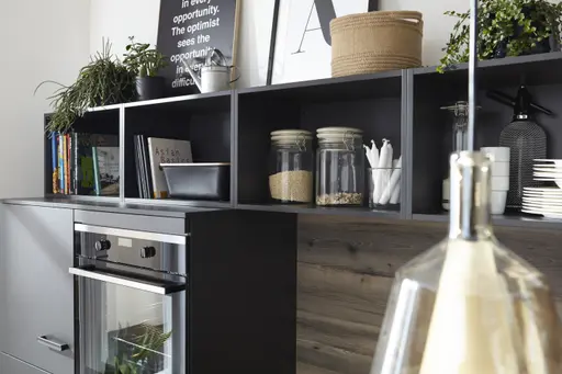 Küchenzeile 50.100 GL 1 521, Lavaschwarz