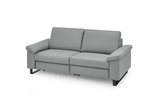 Sofa CALM PLUS 2.0 - 3-Sitzer, Relaxfunktion teilmotorisch, Stoff, Silbergrau