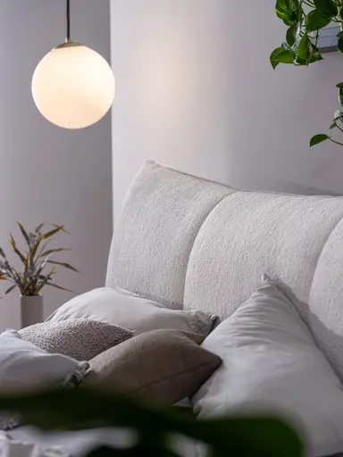 Polsterbett - Liegefläche ca. 180x200 cm, Stoff, Beige