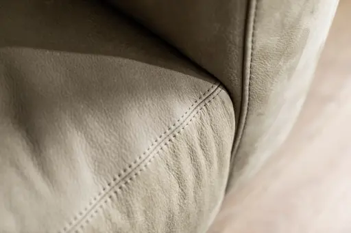 Sofa Arrezo - 3,5-Sitzer, Leder Taupe, Rücken verstellbar