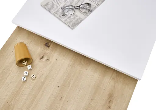 Couchtisch - LB ca. 110x60 cm, Weiß, Artisan Eiche Nachbildung