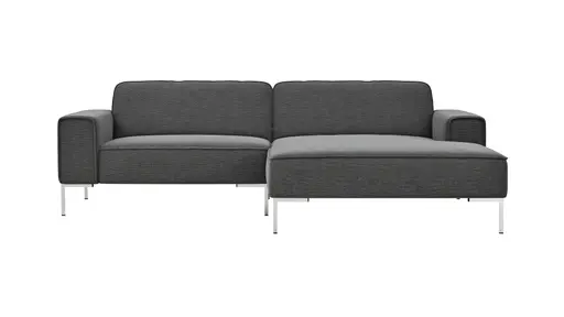 Ecksofa Morten - 1,5-Sitzer, Longchair rechts, Stoff, Grau-Beige