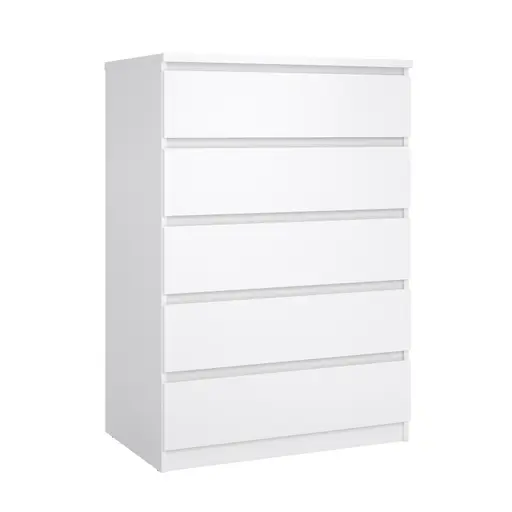 Kommode - B ca. 77 cm, Weiß Hochglanz