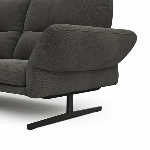 Ecksofa  Alexander - Longchair links mit 3-Sitzer inkl. Kopfstütze/Armlehne verstellbar, Stoff, Braungrün