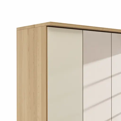 Drehtürenschrank Lenoso - B. ca. 200 cm, Glas Champagner, Spiegel