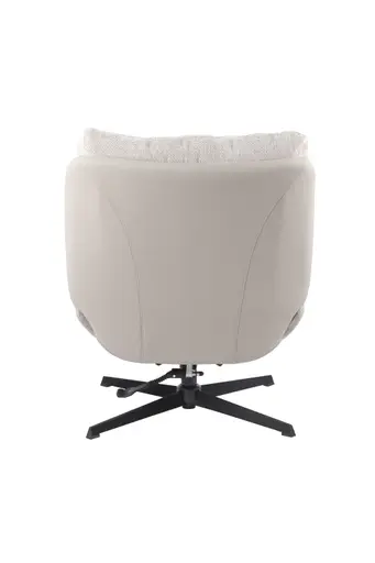 Relaxsessel mit Hocker - drehbar, Chenille, Kunstleder, Sand