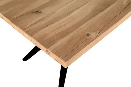 Esstisch - LB ca. 240x100 cm, Wildeiche massiv geölt, Schwarz