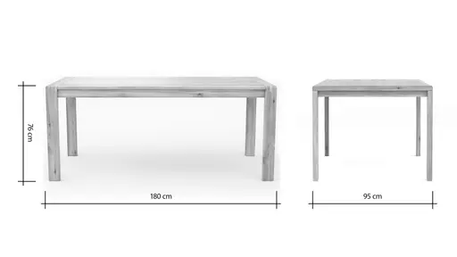 Esstisch Cartago Soft - LB ca. 180x95 cm, Astbuche massiv, natur geölt